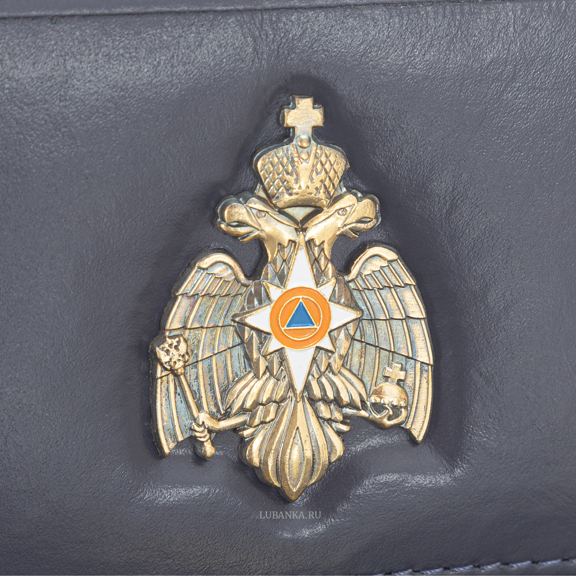 Обложка для удостоверения МЧС с жетоном темно синяя