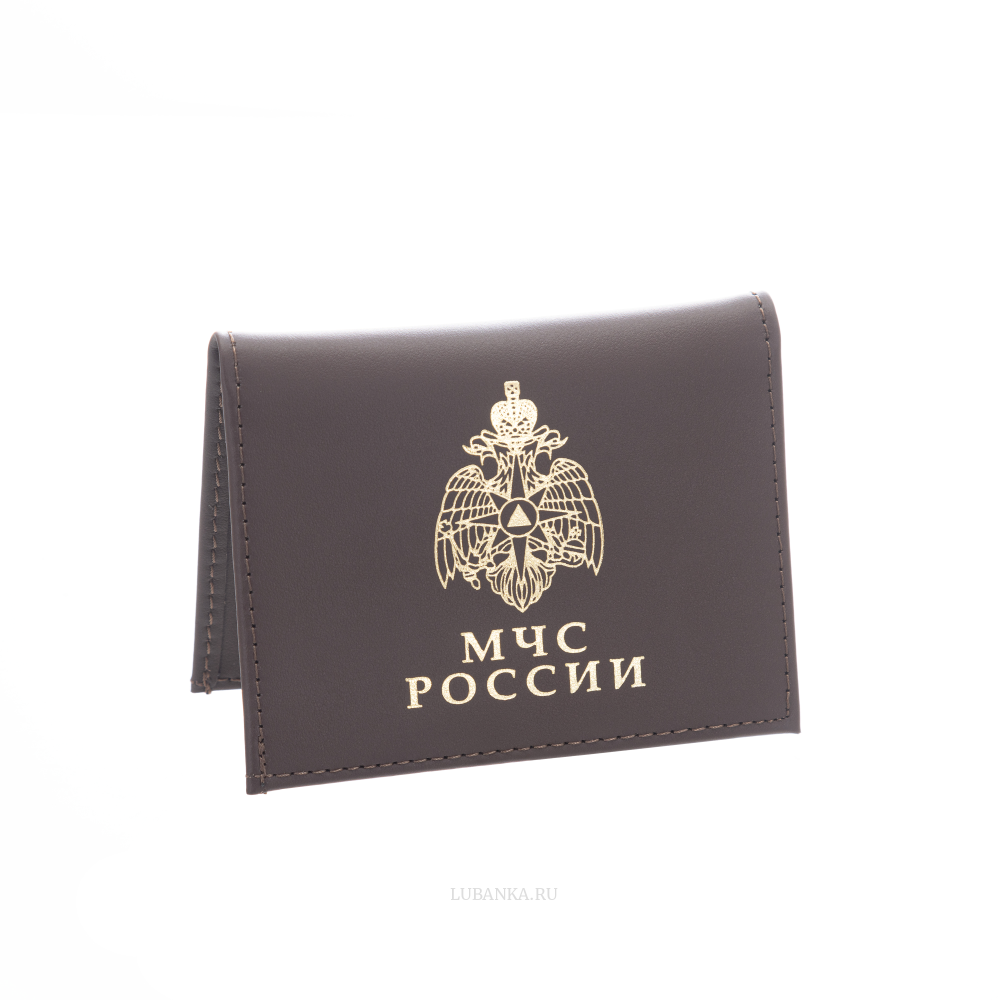 Обложка для удостоверения МЧС с жетоном коричневая