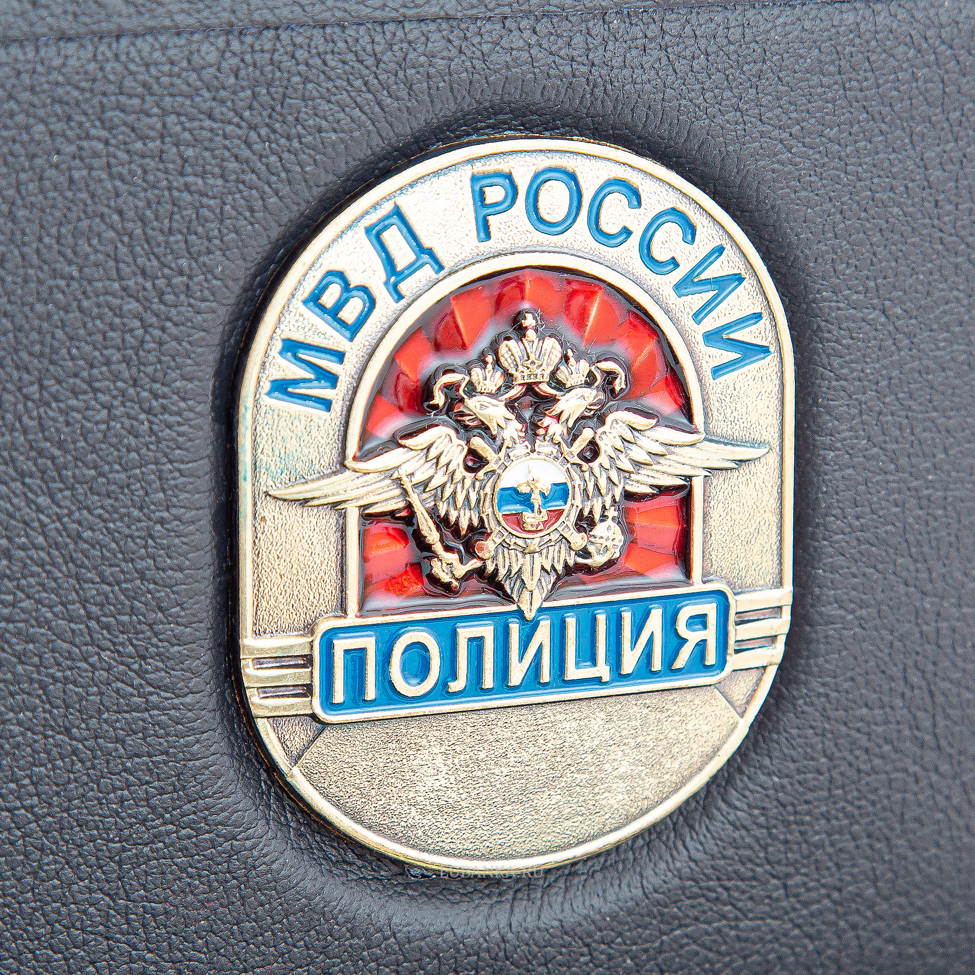 Обложка для удостоверения Полиция с жетоном темно синяя