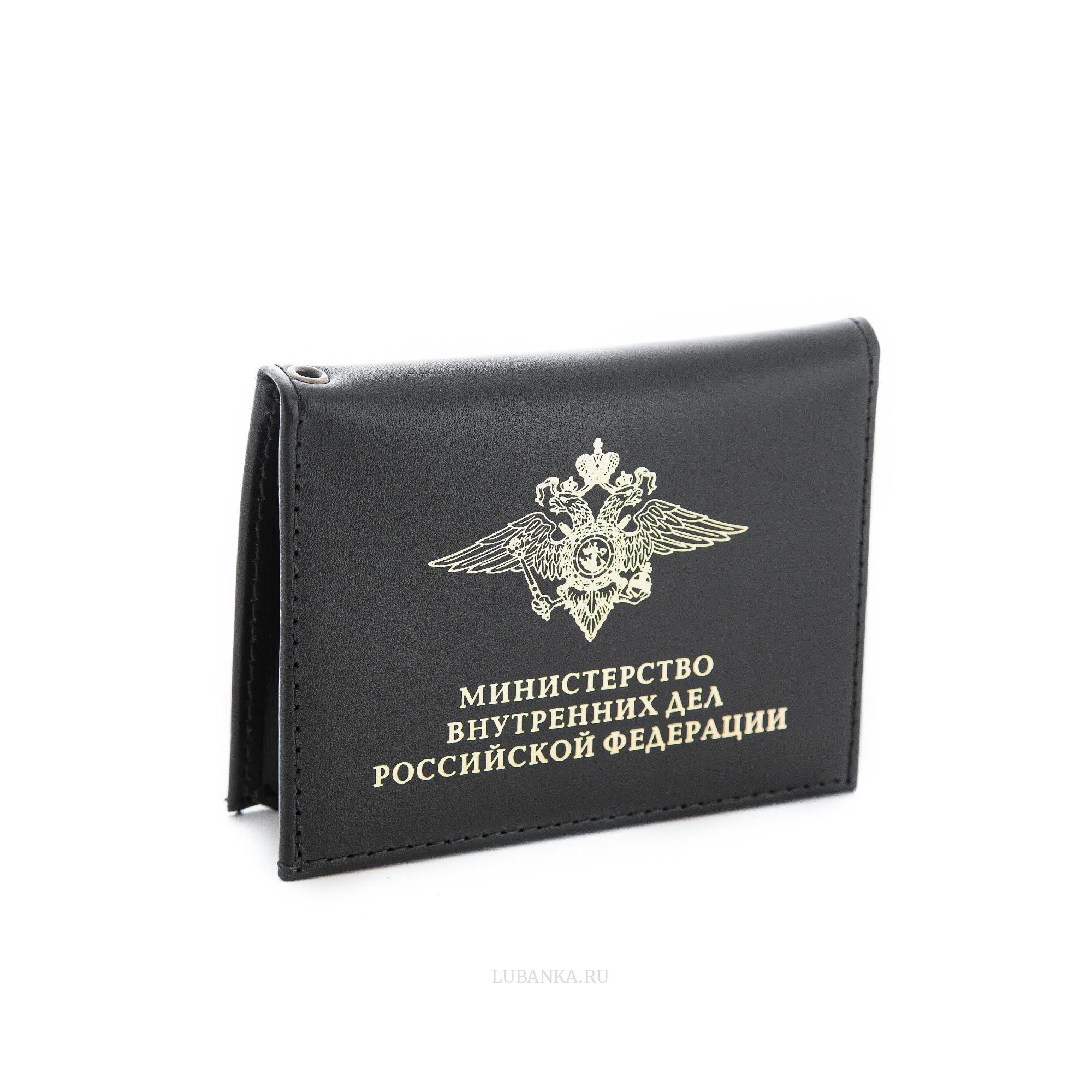 Обложка для удостоверения МВД с жетоном черная
