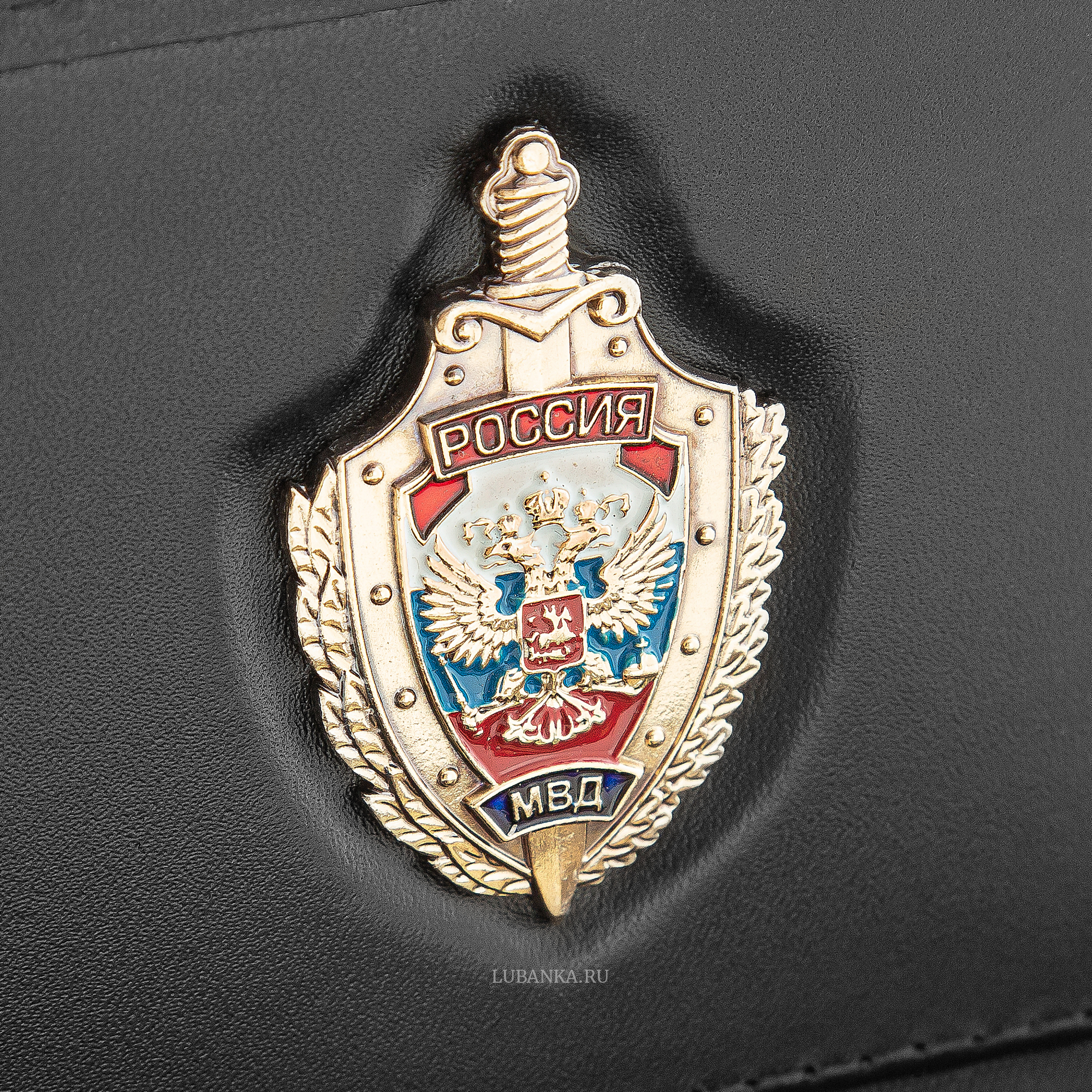 Обложка для удостоверения МВД с жетоном черная