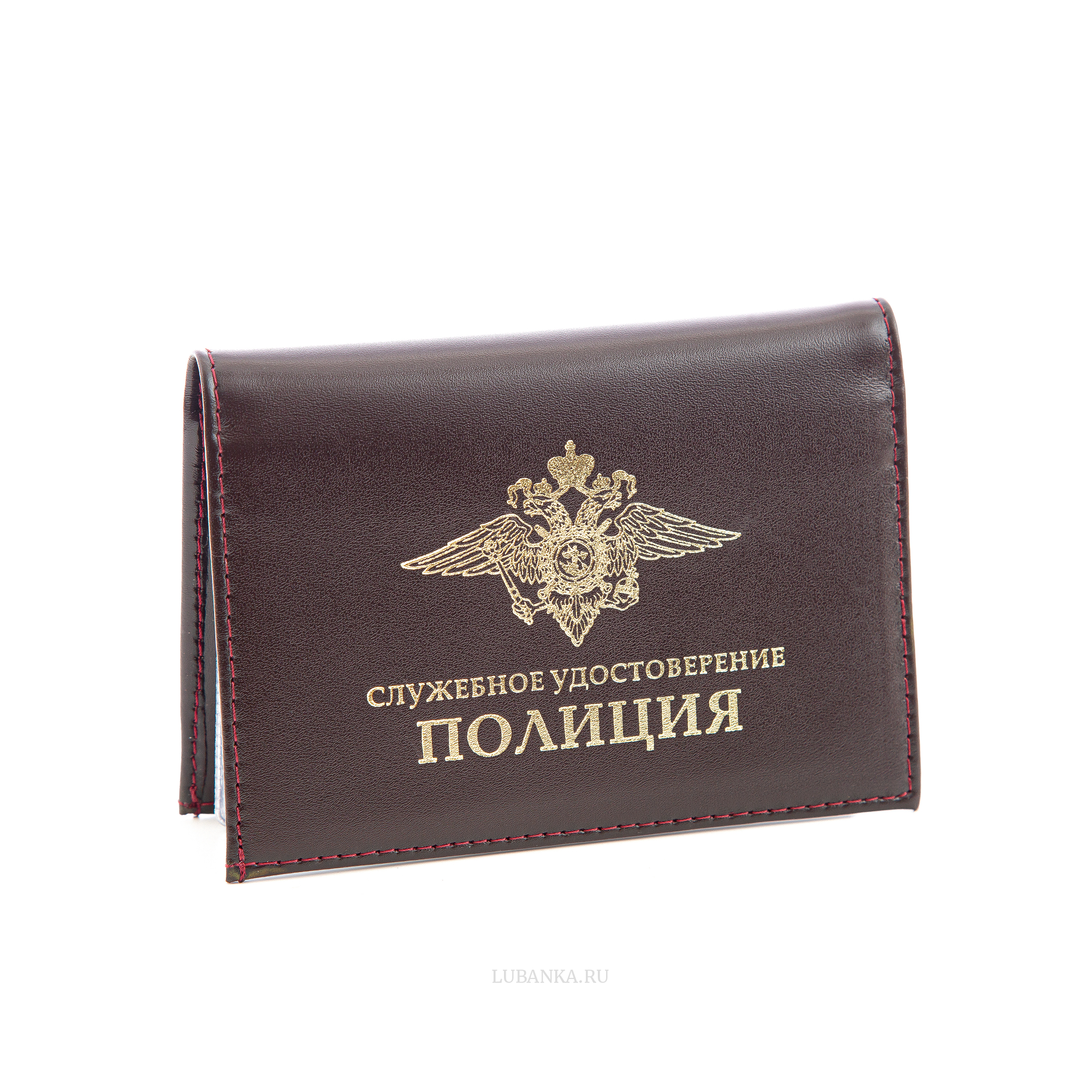 Обложка для автодокументов и удостоверения Полиция с жетоном бордовая