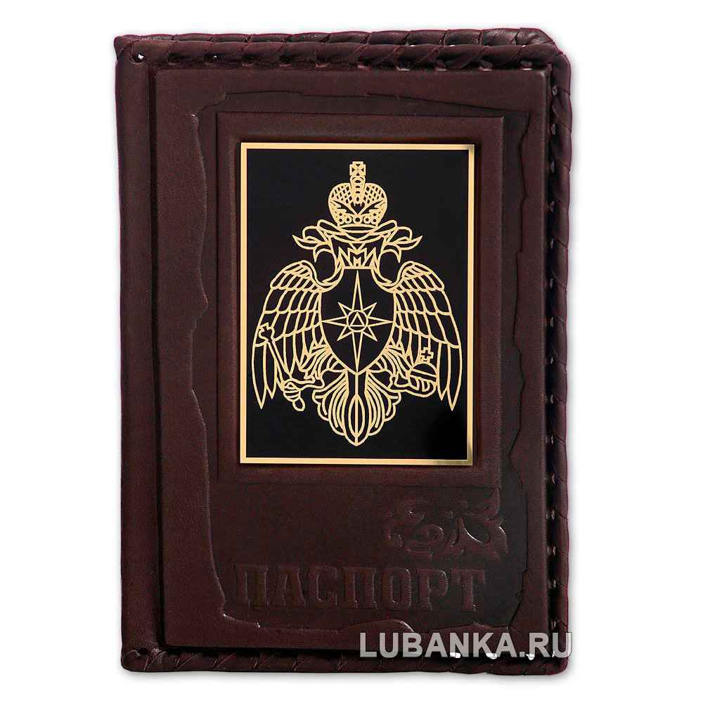 Обложка для паспорта «МЧС», бордовая