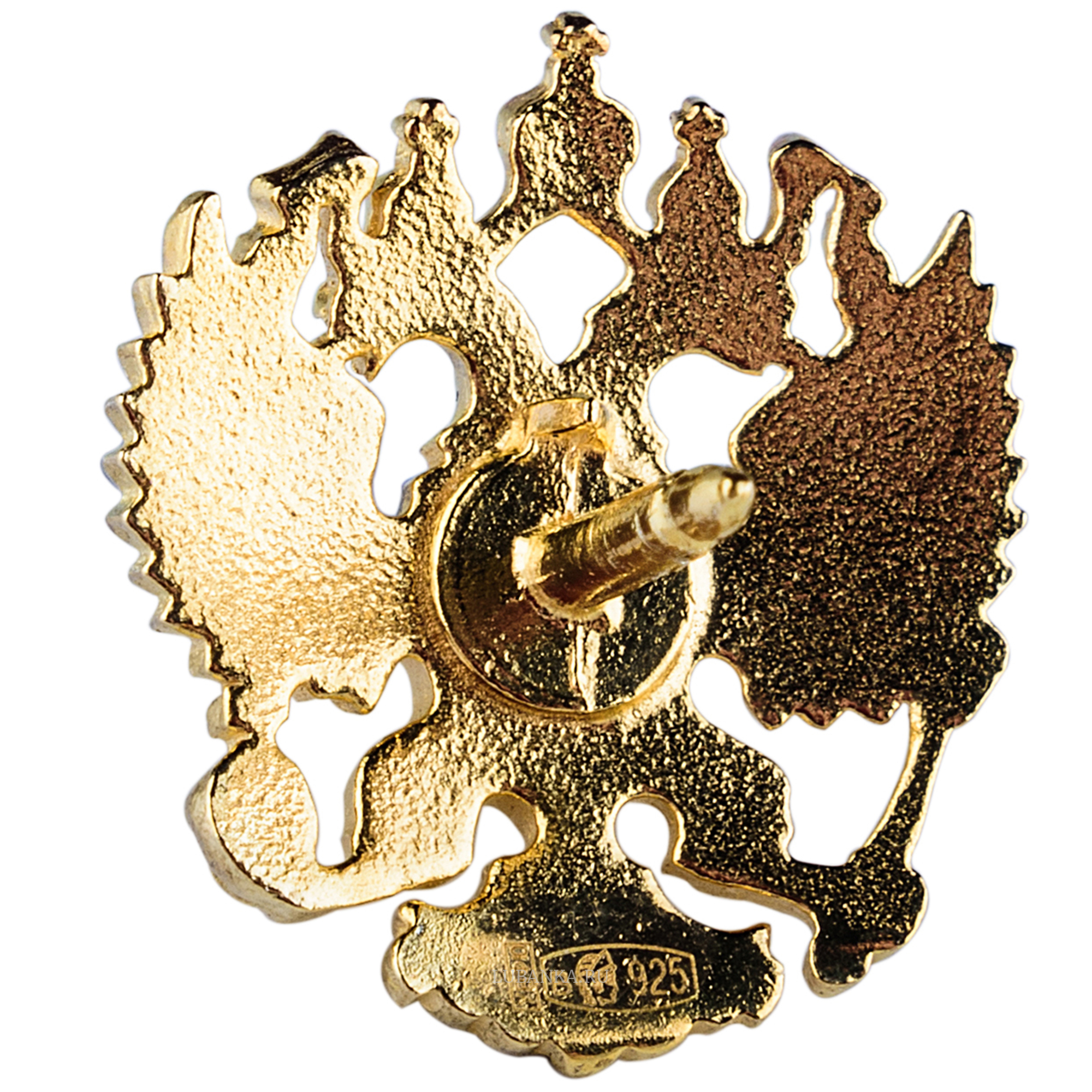 Значок Герб России серебро с позолотой