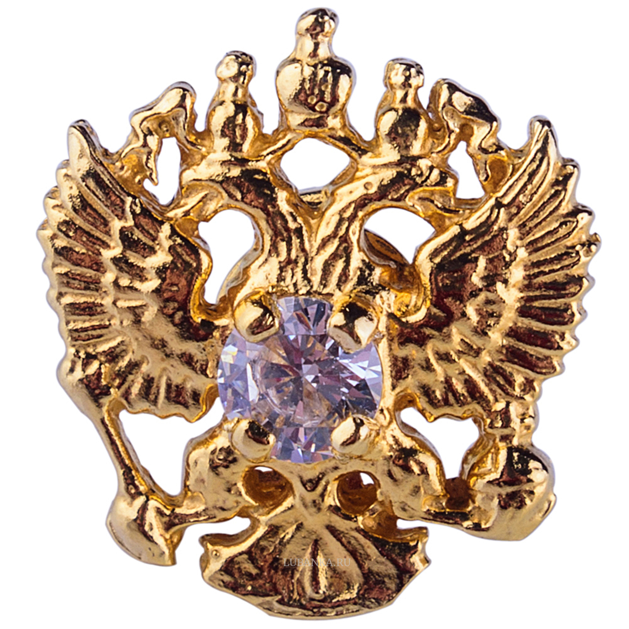 Значок Герб России серебро с позолотой