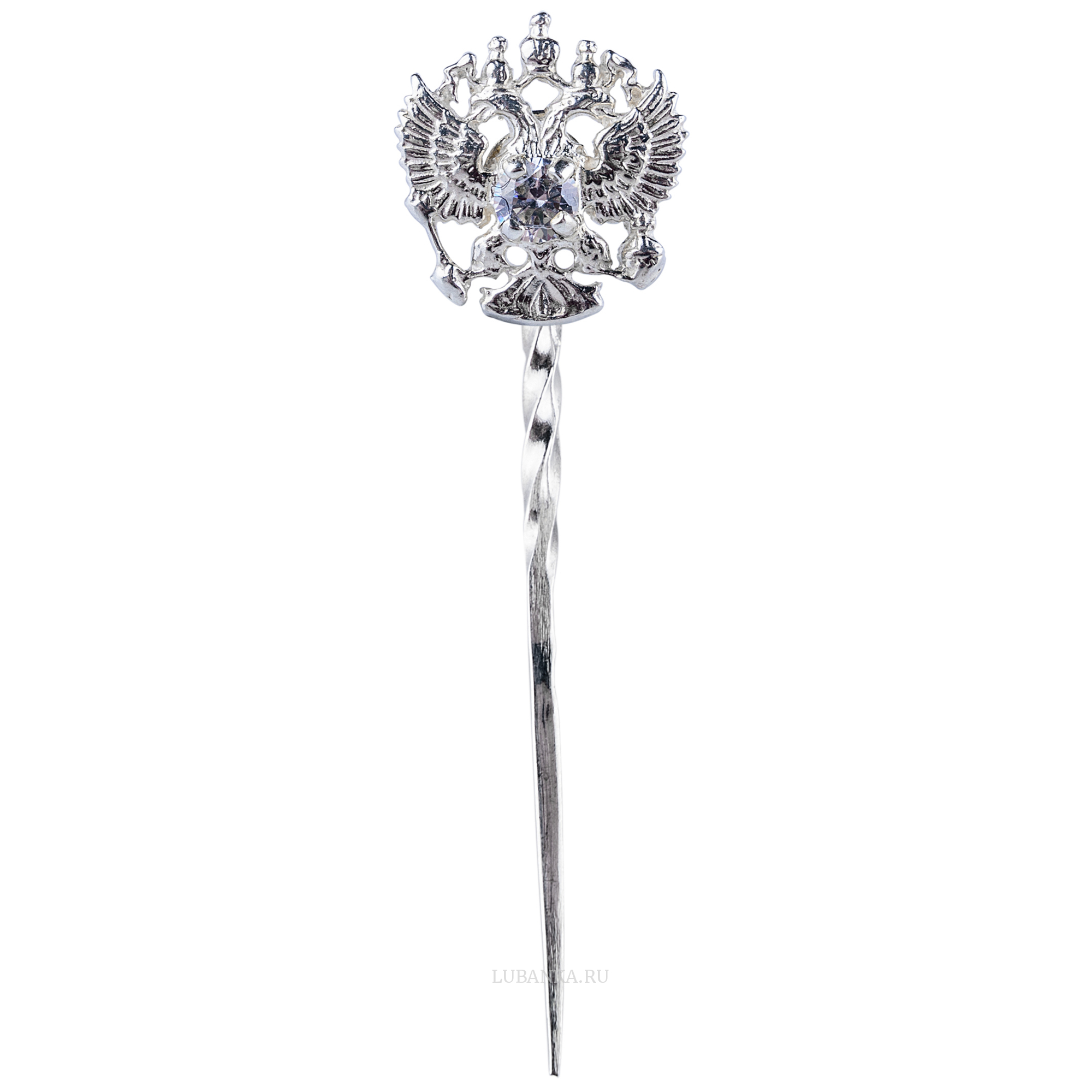 Заколка Герб России серебро