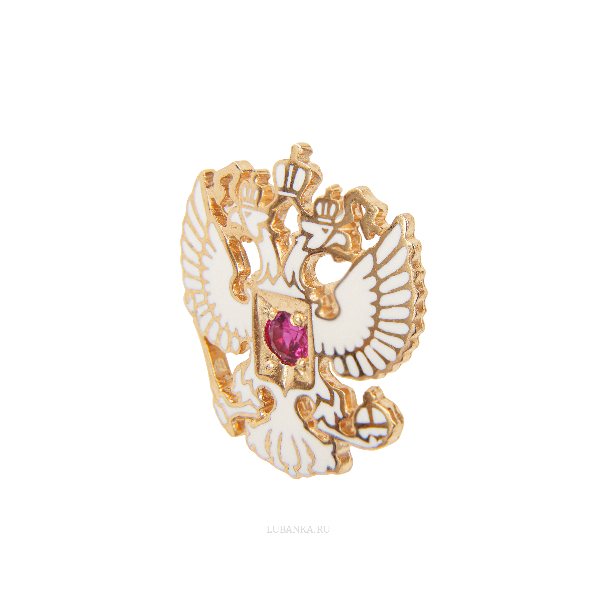 Значок Герб России серебро с позолотой