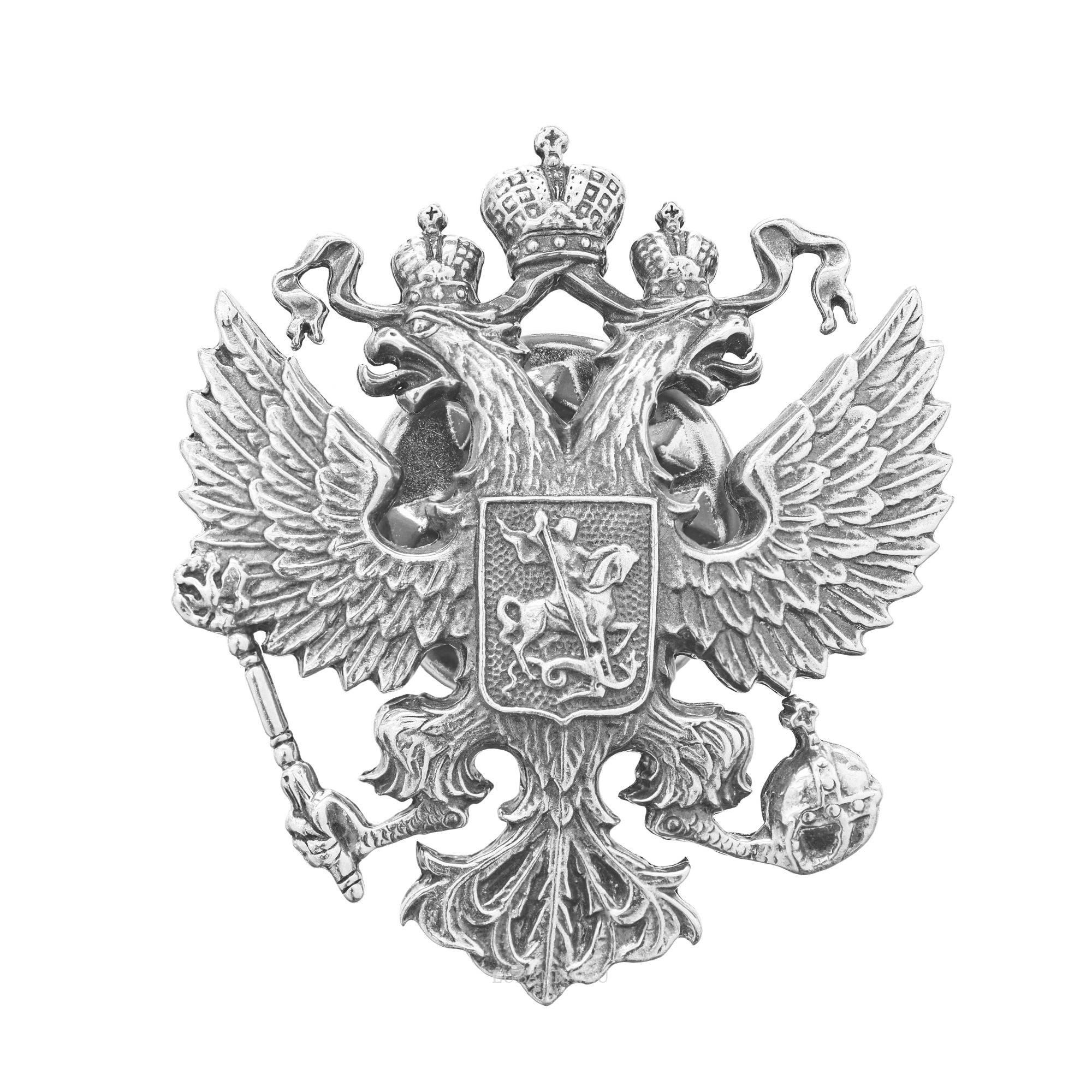 Значок Герб России серебро