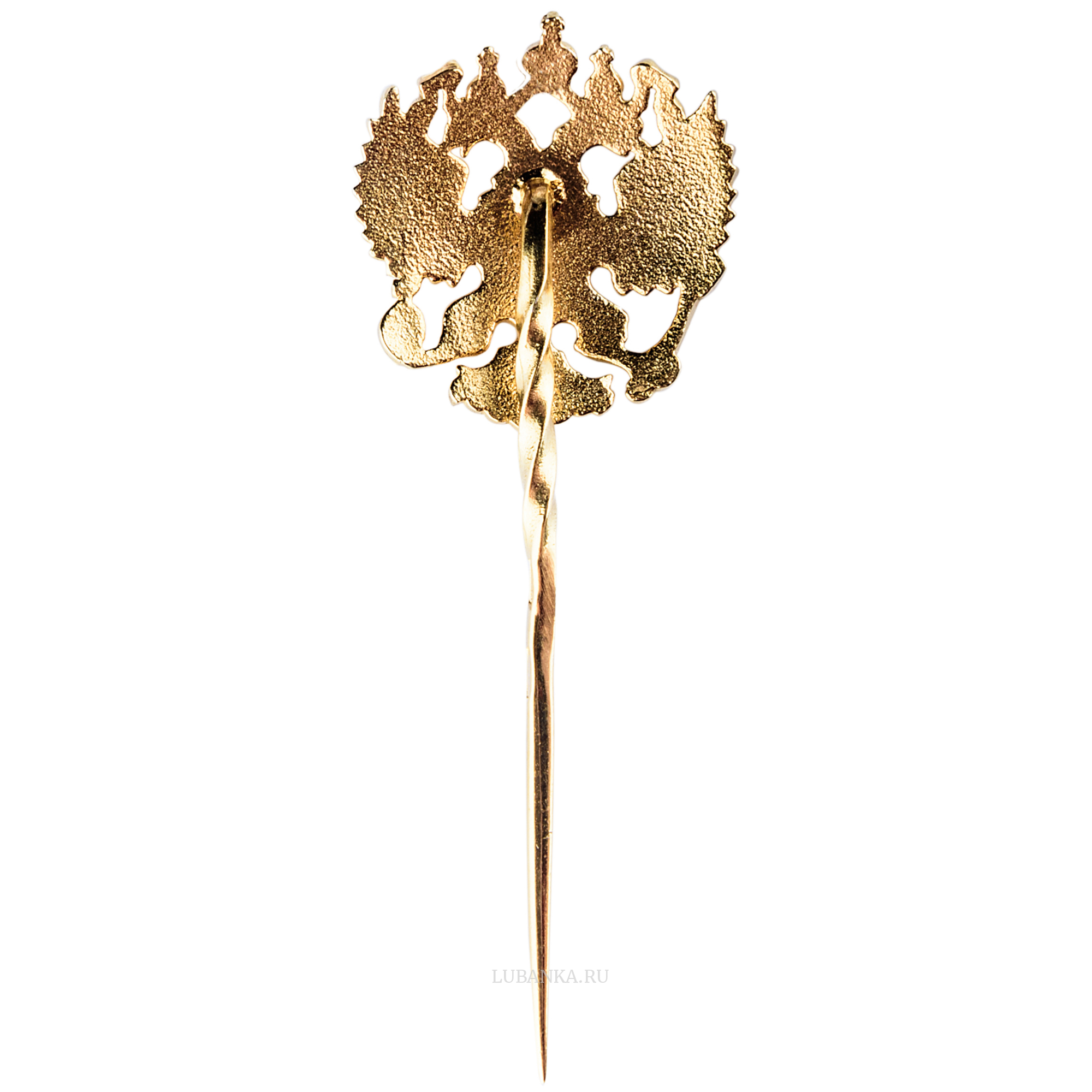 Заколка Герб России серебро с позолотой