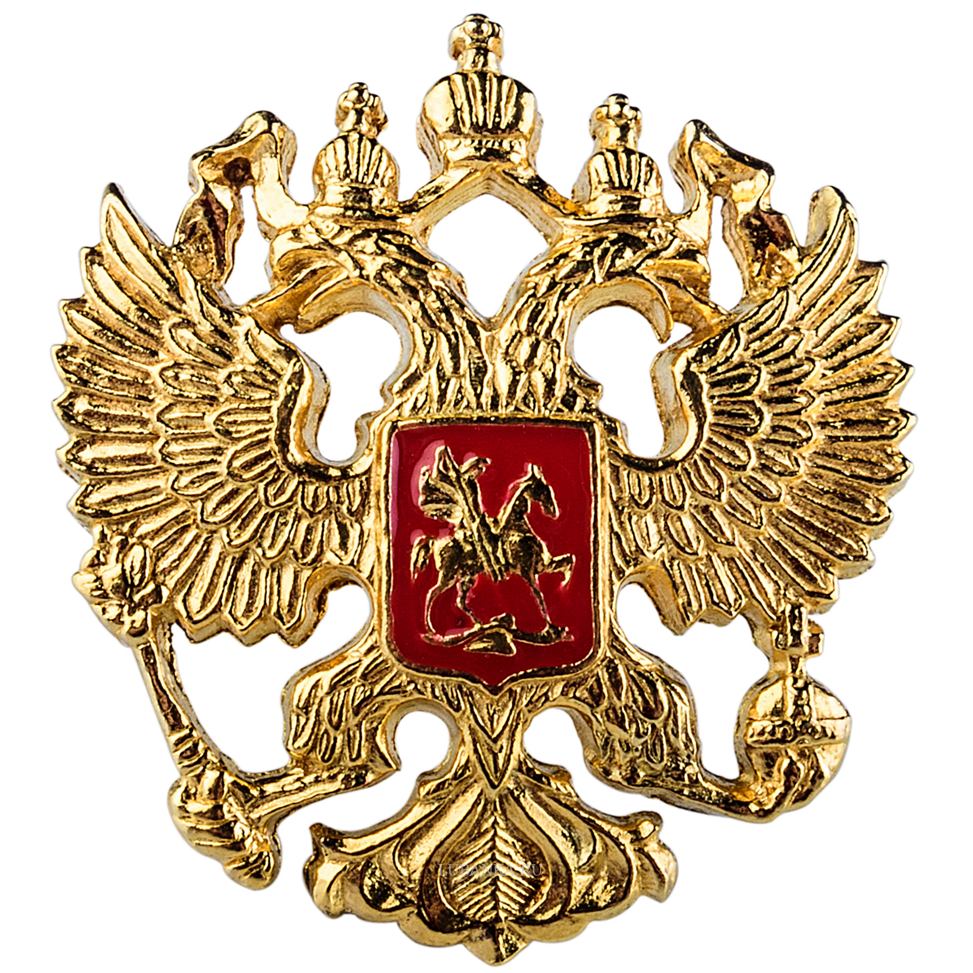 Значок Герб России серебро с позолотой