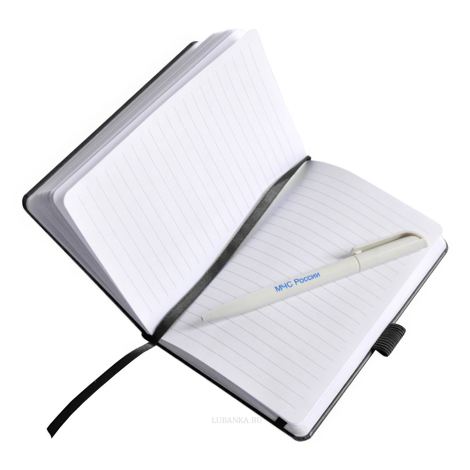 Блокнот с ручкой МЧС черный