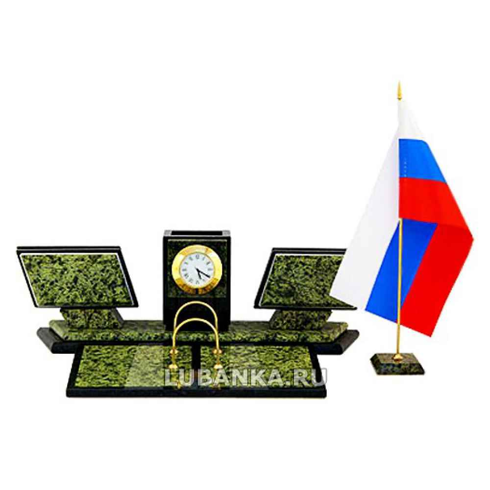 Настольный набор для руководителя «Триколор» из камня